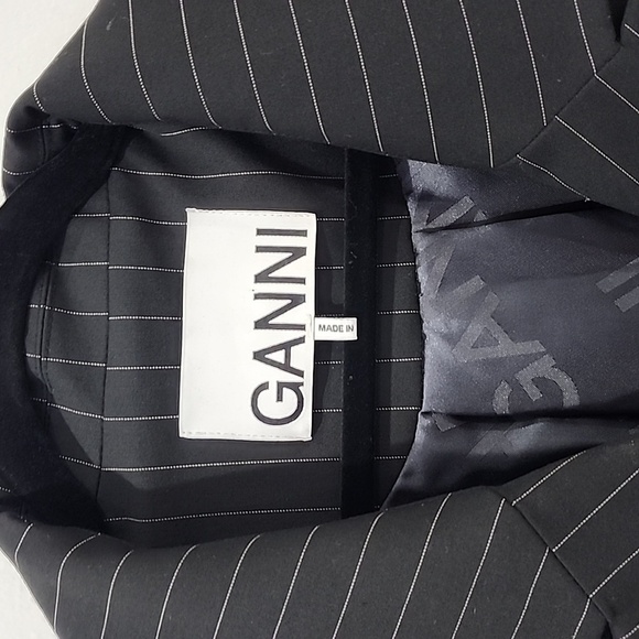 Ganni Striped Belted Blazer (SZ 50) - Picture 5 of 16